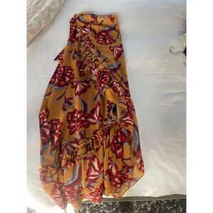 House of Harlow Women's S Yellow Floral Long Dress Party Cocktail